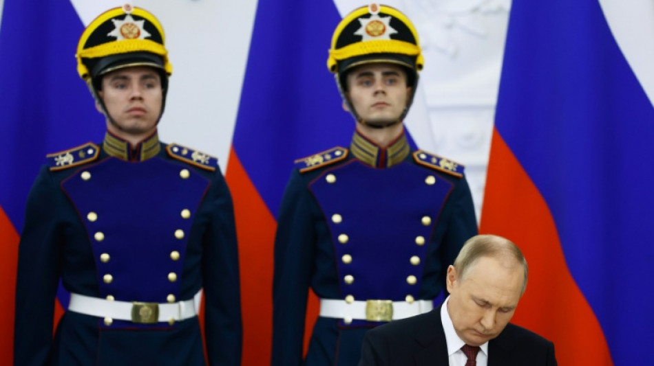 Poutine ent&eacute;rine au Kremlin l'annexion de quatre territoires ukrainiens