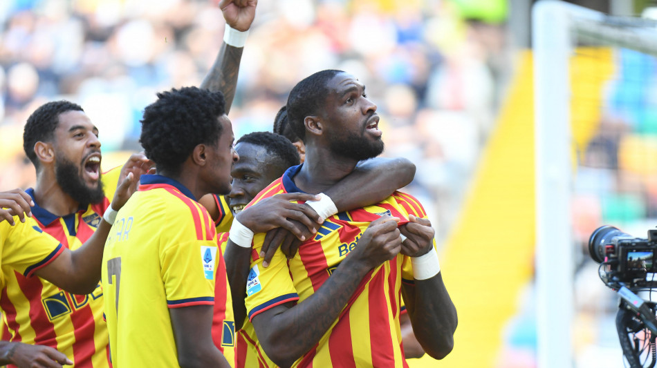 Serie A: Lecce corsaro in Friuli, Udinese ko 3-0 e in piena crisi