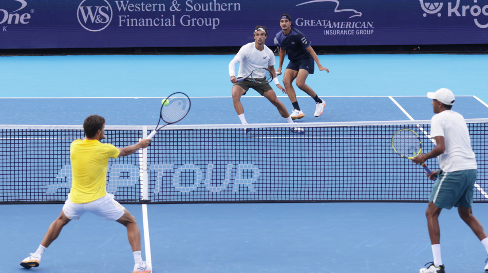Tennis: Cincinnati, Musetti-Sonego ko in finale nel doppio