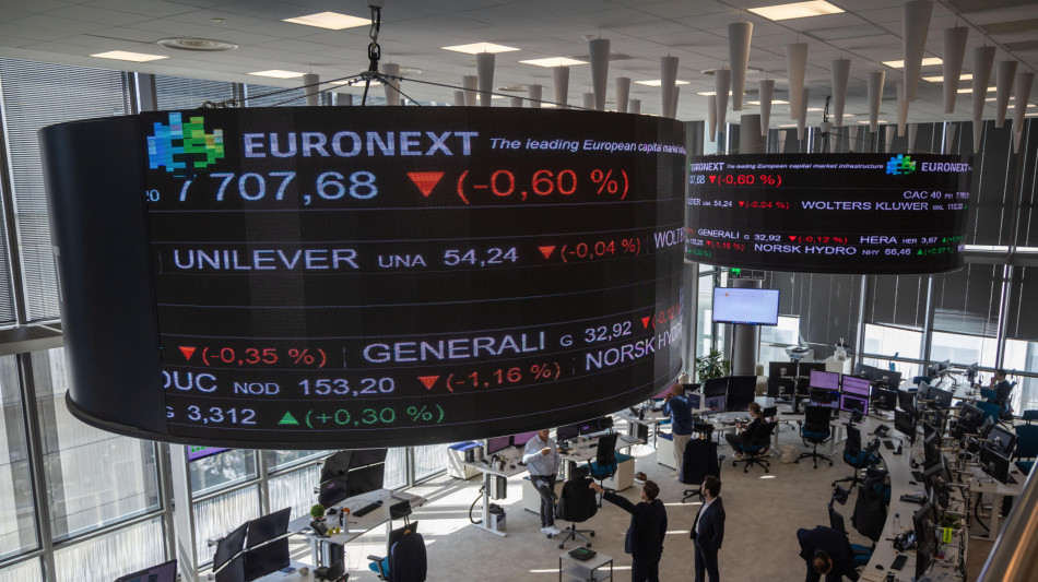 Borsa: Europa debole, future positivi in vista dei tassi Fed, Milano -1%
